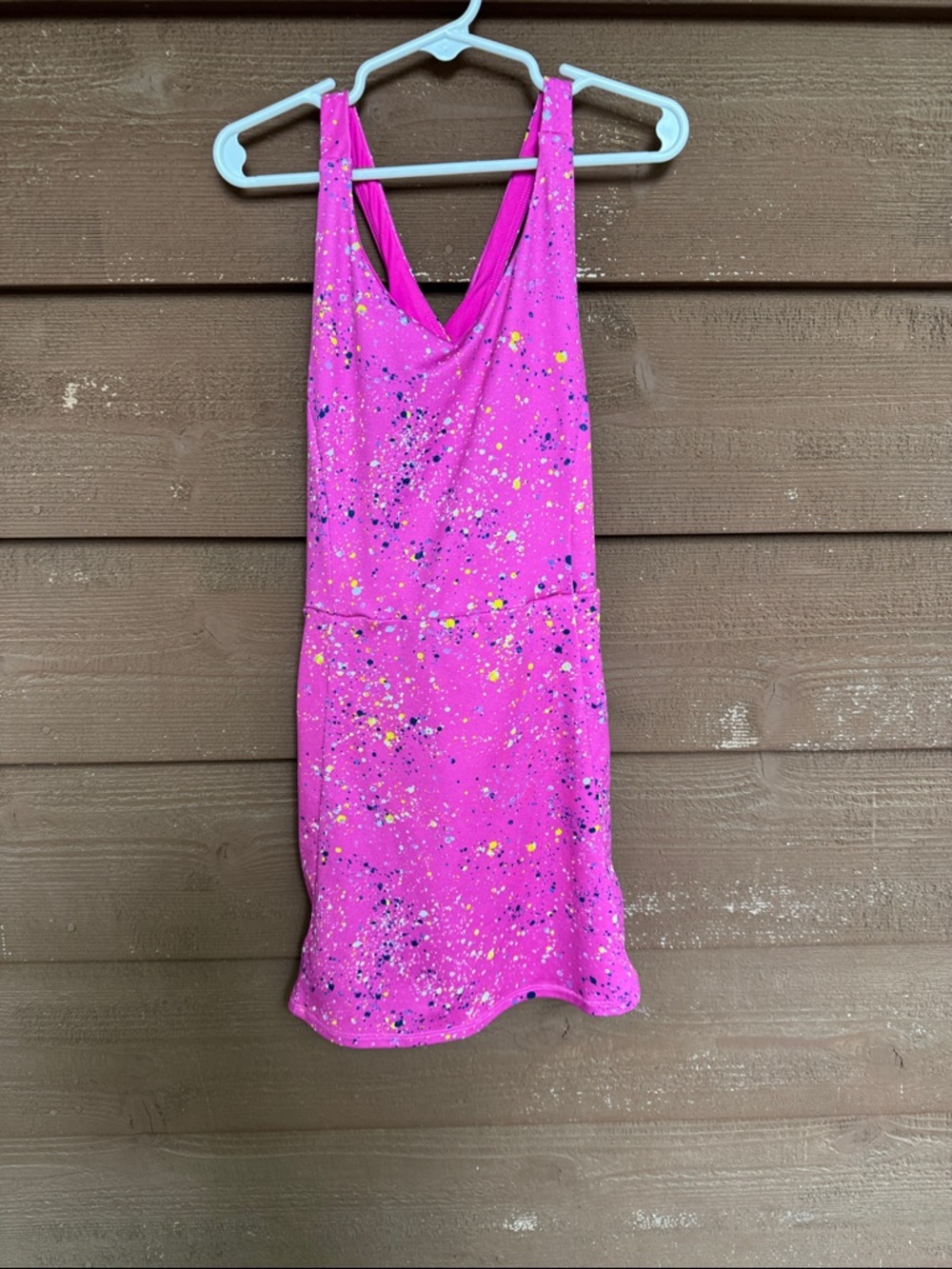 all in motion Hot Pink Paint-Splatter Tank Dress with Shorts under size 6/7